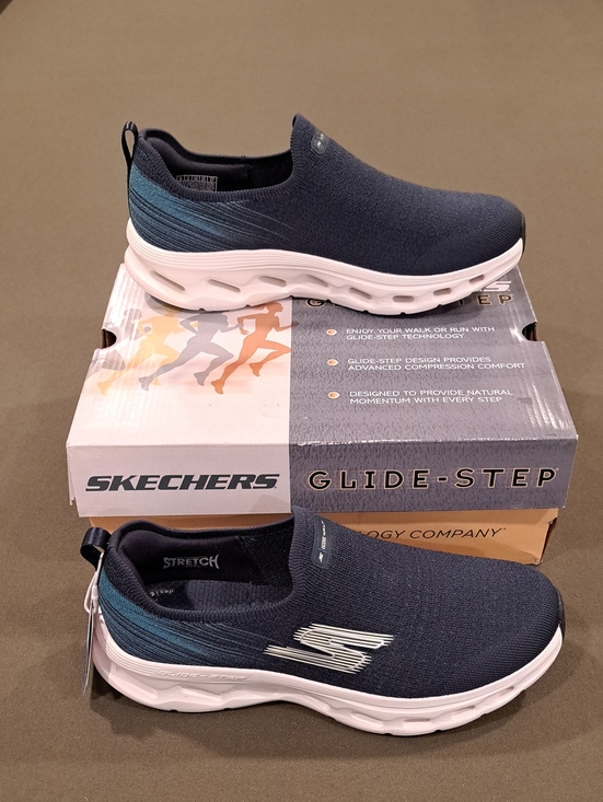 Skechers Shoes - Skechers GO WALK Glide-Step 2.0 - Chelsea - Color: Navy/Blue - Size: Women 8